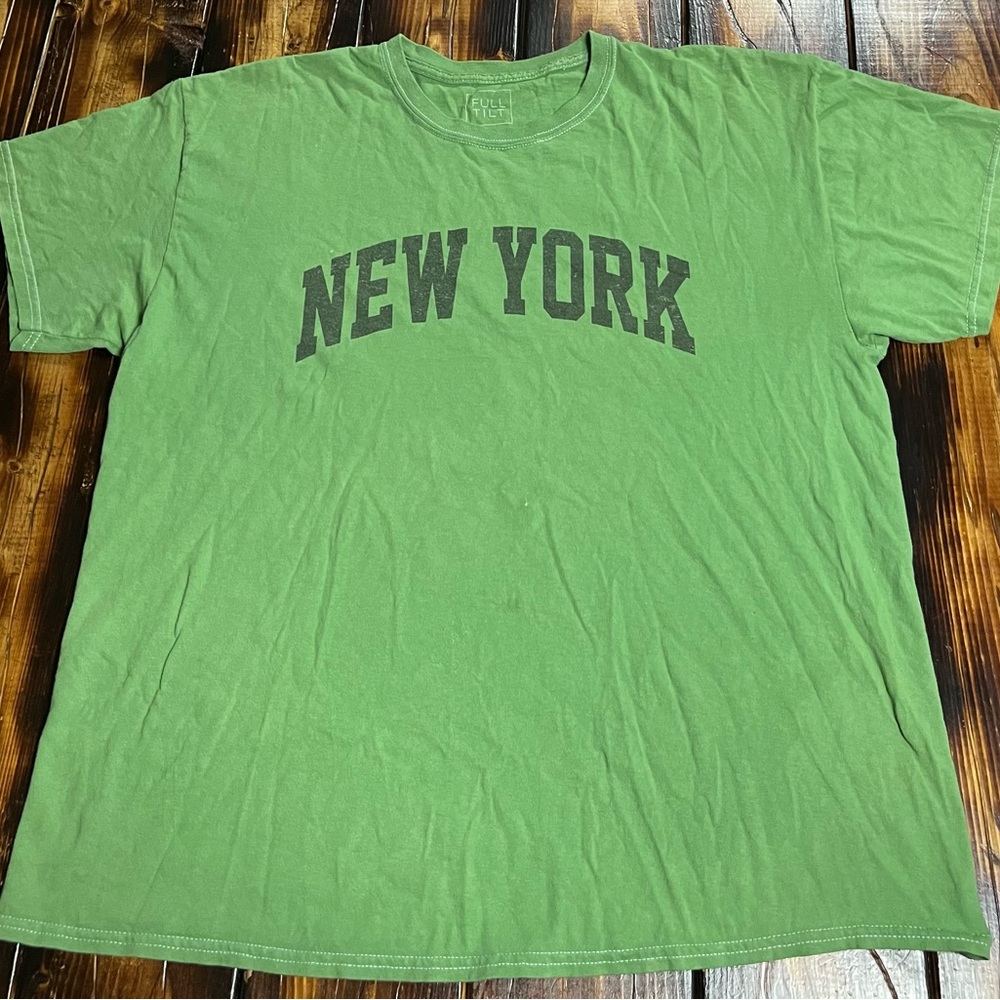 Green printed t-shirt.